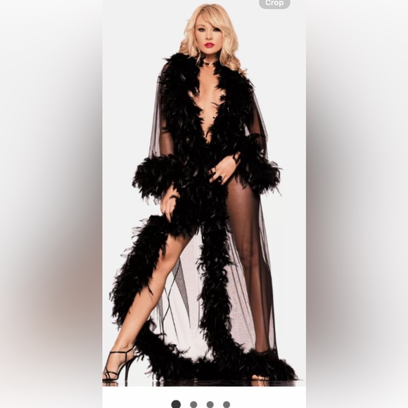 Victoria's Secret Other - Victoria’s Secret 💐Teddy 💐Bra & panty💐 Long Sheer Feather Robe & 🎁